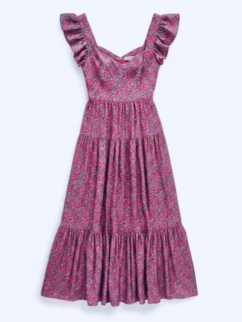 Sabina Musayev Truly Pink Floral Corset Lace-Up Back Tiered Ruffle Maxi Dress - Picture 3 of 13